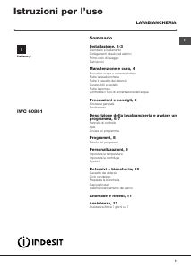 manuale istruzioni indesit iwc 60861